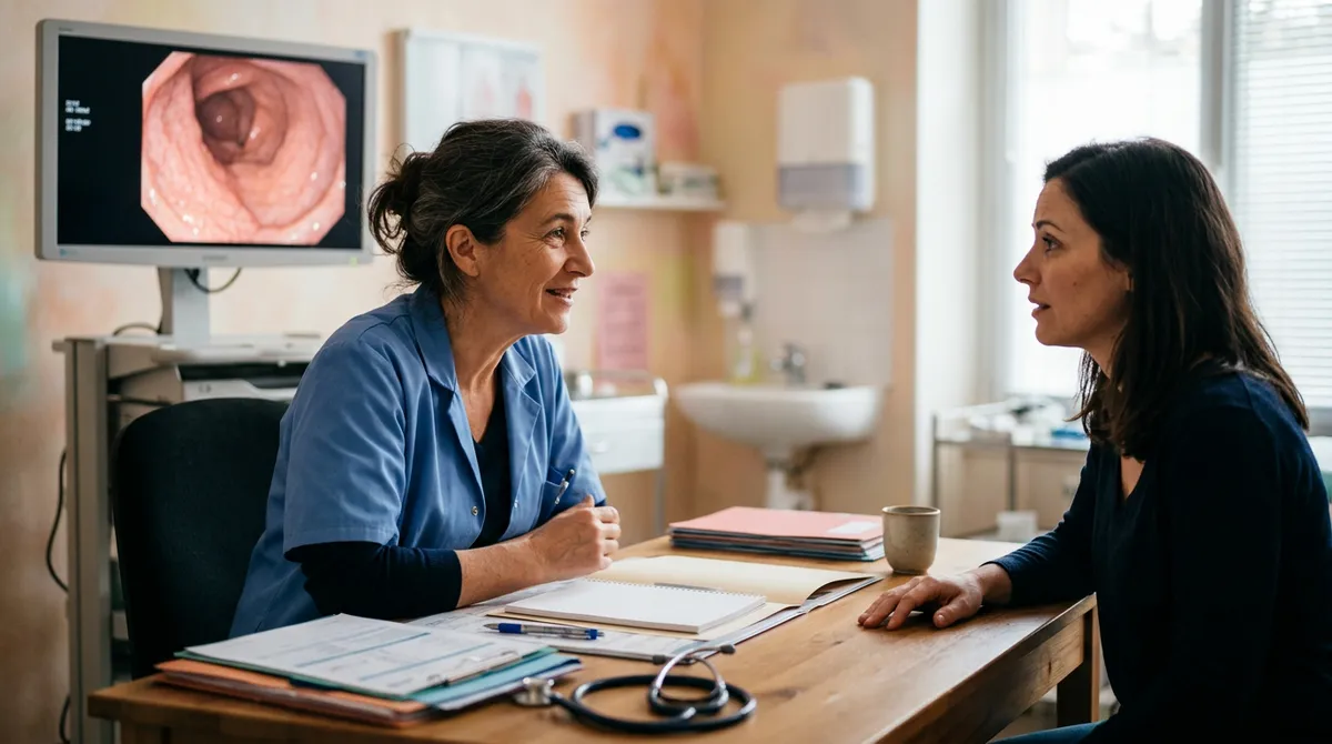 Photo : gastro-entérologue en consultation (visuel à fournir)