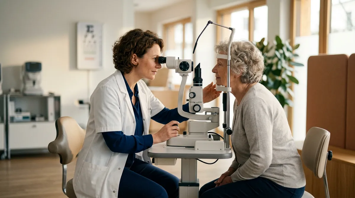Photo : ophtalmologue en consultation (visuel à fournir)